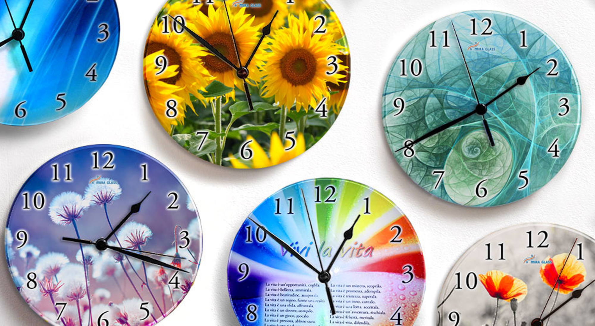 Orologi con  stampa su vetro
