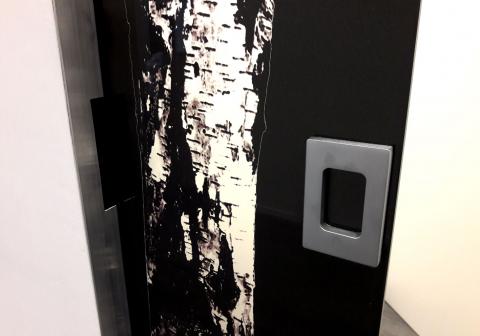 Porta in vetro decorata con stampa digitale